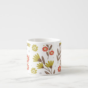 Tasse Expresso Joli motif floral, arrière - plan sans soudure.