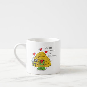 Tasse Expresso Jolie Bee Christmas Drôle Cartoon de vacances