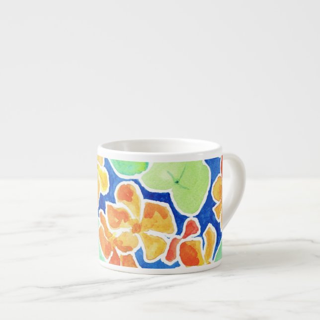Tasse Expresso Jolie écarlate et Nasturtiums Jaunes Espresso Mug (Devant droit)