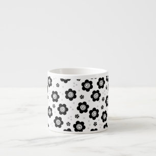 Tasse Expresso Jolie fleurs blanches en noir Espresso Mug