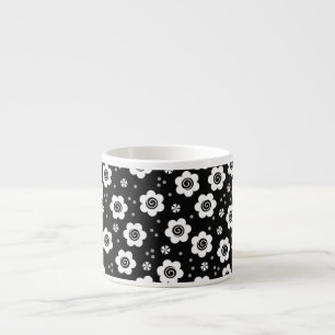 Tasse Expresso Jolie fleurs blanches en noir Espresso Mug