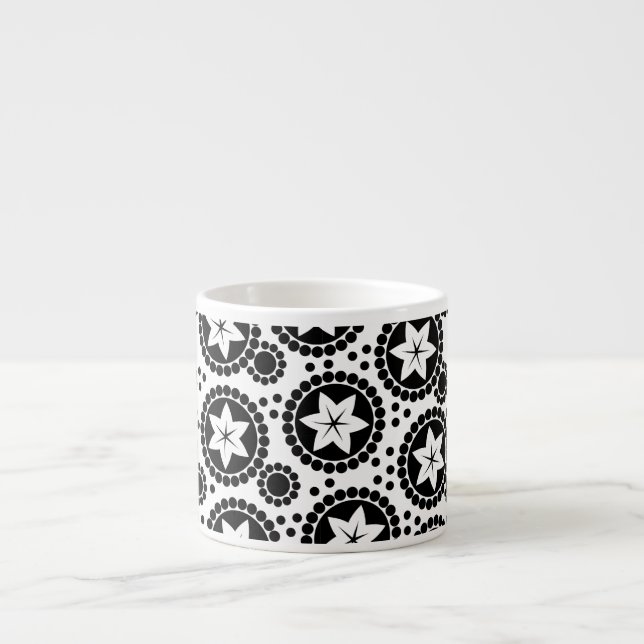 Tasse Expresso Jolie fleurs blanches en noir Espresso Mug (Devant)