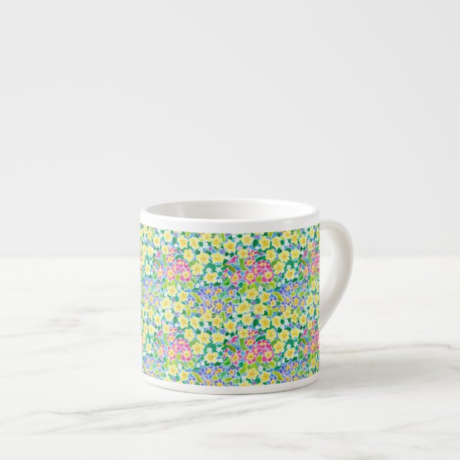 Tasse Expresso Jolie Primroses Printemps Espresso Mug, (Devant droit)