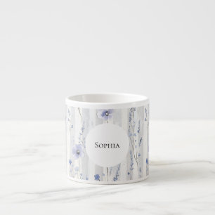 Tasse Expresso Jolies rayures blanches lavande florales douche de
