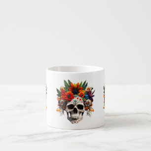 Tasse Expresso Jour des Roses du crâne de sucre mort