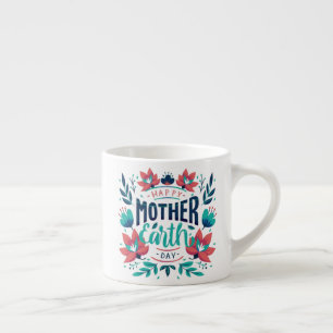 Tasse Expresso Jour des terres mère dessiné à la main Design-2318
