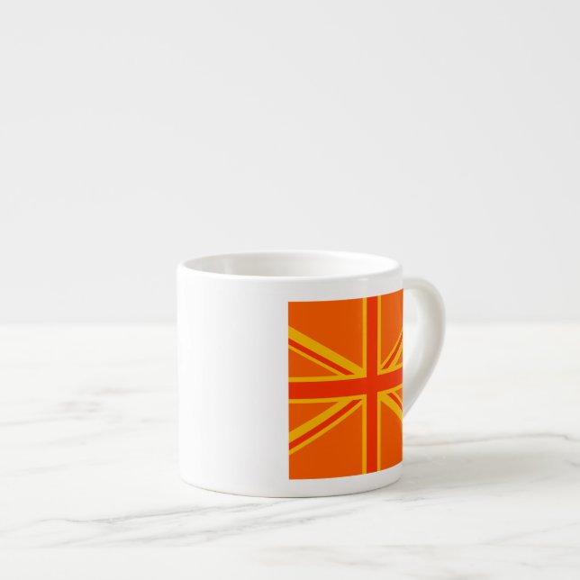 Tasse Expresso Joyeux drapeau britannique Union Jack orange (Devant droit)
