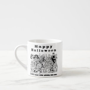 Tasse Expresso Joyeux Halloween Sorcière Effrayante Drôle et Flip