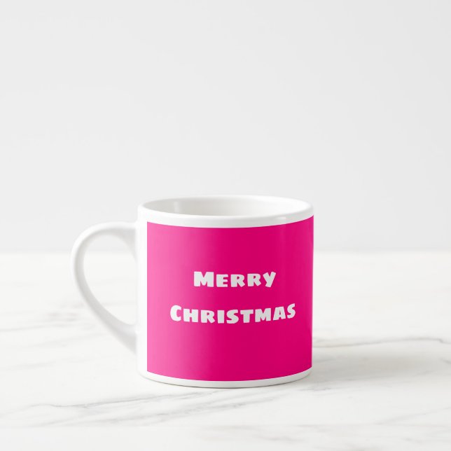Tasse Expresso Joyeux Noël Amour Festif, Rose Profond Chaud (Gauche)