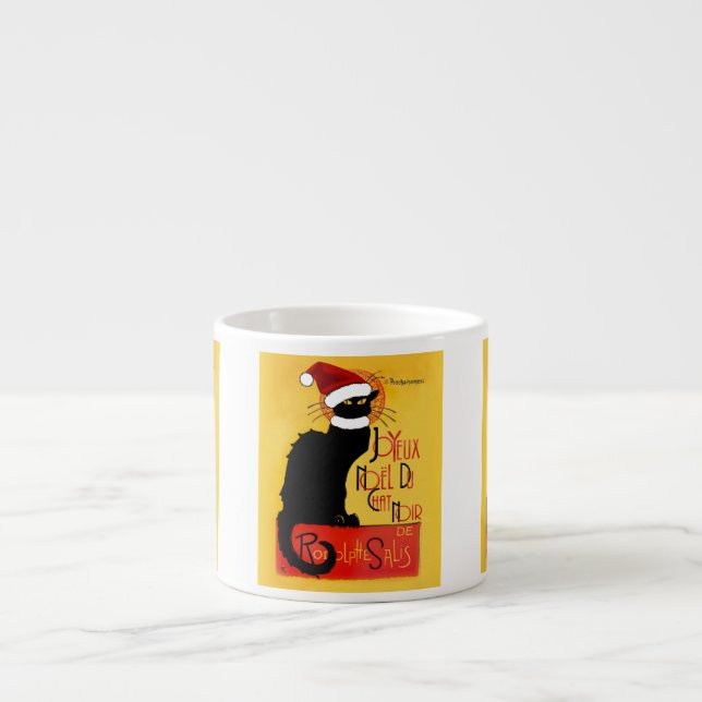 Tasse Expresso Joyeux Noël Du Conversation Noir (Devant)
