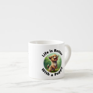 Tasse Expresso La vie est meilleure avec une chienne Espresso Mug
