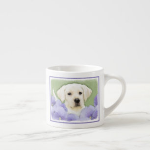 Tasse Expresso Labrador Retriever Puppy Painting Original Chien A