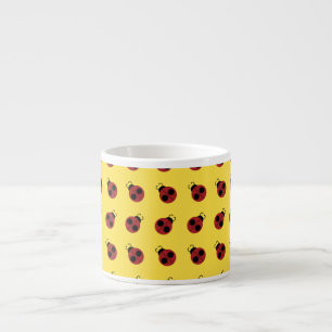 Tasse Expresso Ladybug 60s rétro cool rouge jaune