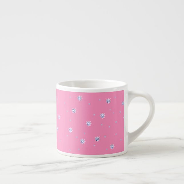 Tasse Expresso Laissez-le neiger rose flocon d'hiver (Droite)