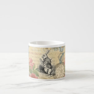 Tasse Expresso Lapin Blanc Aventures d'Alice au Pays des Merveill