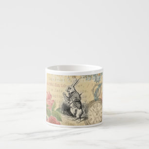 Tasse Expresso Lapin Blanc Aventures d'Alice au Pays des Merveill