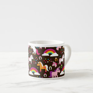 Tasse Expresso l'arc-en-ciel de licorne badine le cheval