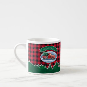 Tasse Expresso Le camion vintage de Noël ajoutent le nom