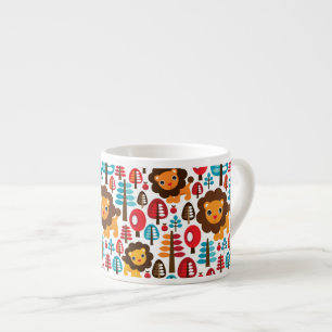 Tasse Expresso le rétro lion mignon badine l'illustration
