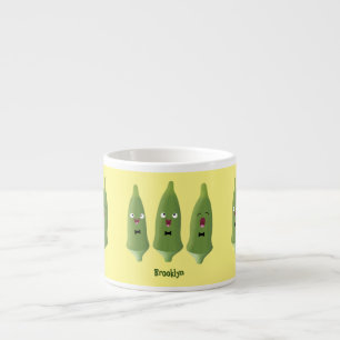 Tasse Expresso Légume okra de dessin animé mignon qui chante