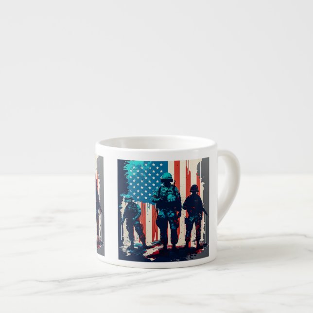 Tasse Expresso Les soldats américains Espresso Mug (Devant droit)
