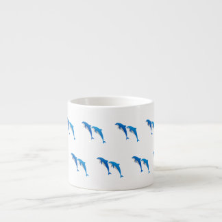 TASSE EXPRESSO L'ÉTÉ, DES DOLPHINS GRIS ET BLEU FUNNY