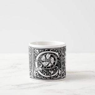 Tasse Expresso Lettre C Monogramme médiéval Art Nouveau