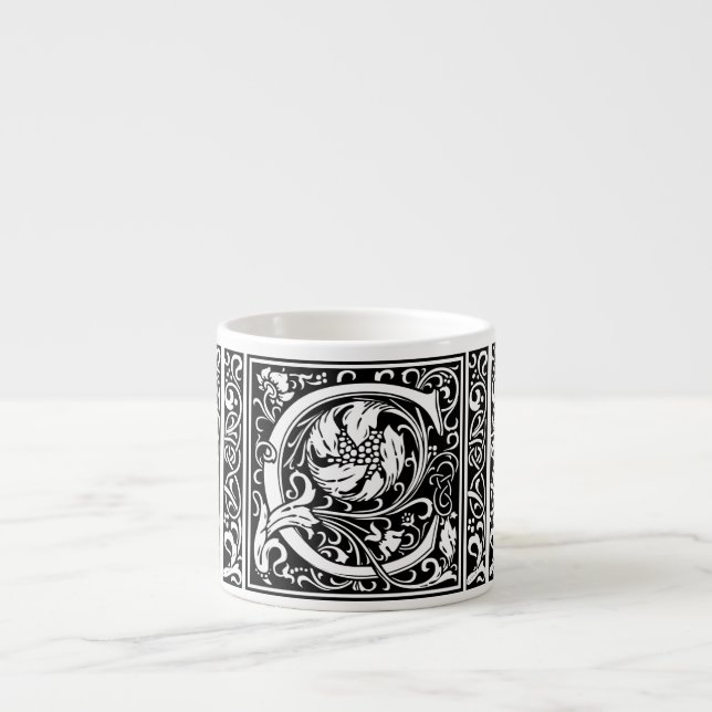 Tasse Expresso Lettre C Monogramme médiéval Art Nouveau (Devant)