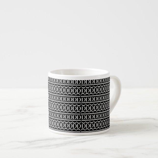 Tasse Expresso Lettre initiale D monogramme (Devant droit)