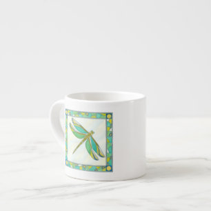 Tasse Expresso Libellule en pastel lumineuse par fuite de Vanna