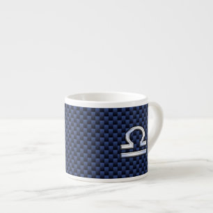 Tasse Expresso Libra Zodiac Connexion en fibre de carbone bleu