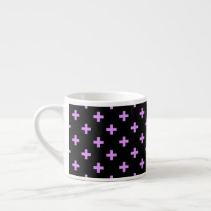 Tasse Expresso Lilac polka croise sur noir