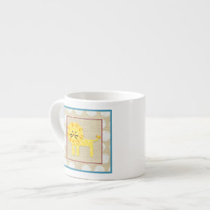 Tasse Expresso Lion jaune avec Pois blancs