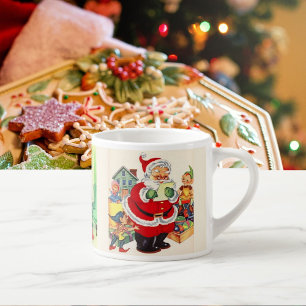 Tasse Expresso Liste de père Noël Ajouter le nom Enfants Petite C