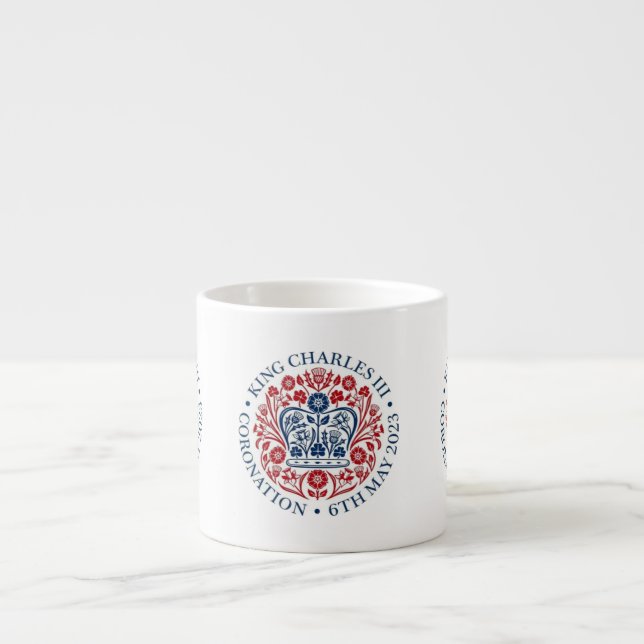 Tasse Expresso Logo du couronnement King Charles III Coupe commém (Devant)