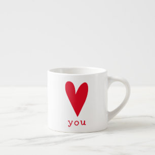 Tasse Expresso Love You   Red Heart Valentine's Day