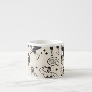 Tasse Expresso Lucha Libre : motif de lutteurs mexicains