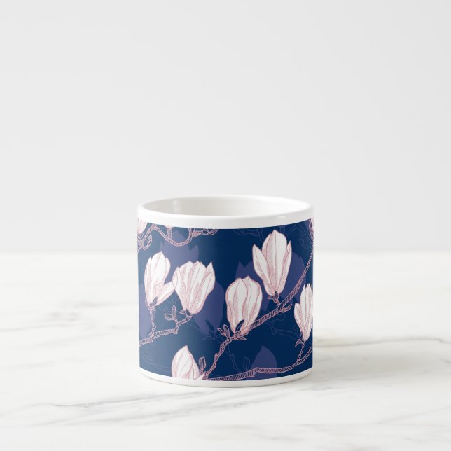Tasse Expresso Magnolia Elegance : Le Printemps de la Marine (Devant)