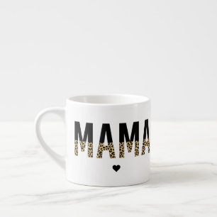 Tasse Expresso Mama Empreinte de léopard Typographie Maman Cadeau