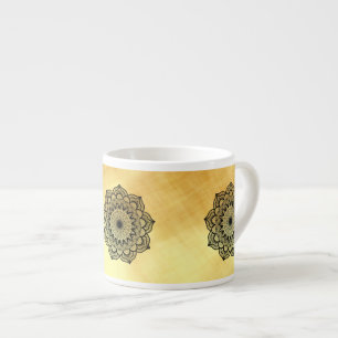 Tasse Expresso Mandala noir sur fond or doux