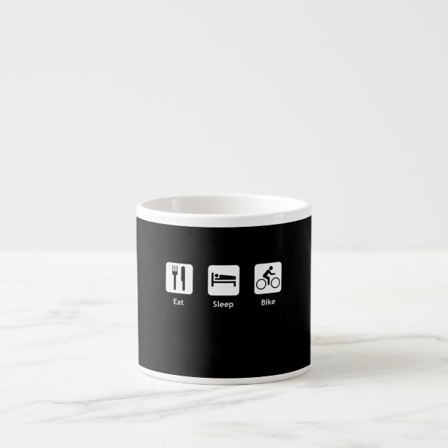 Tasse Expresso Mangez le vélo de sommeil (Devant)