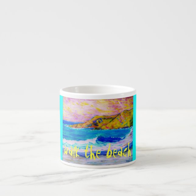 Tasse Expresso marcher sur la plage (Devant)