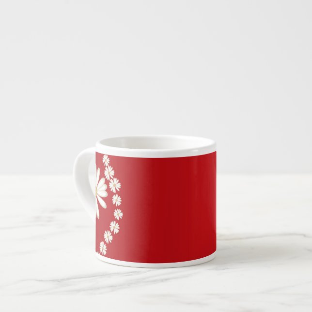 Tasse Expresso Marguerite sur la Mug Espresso Rouge (Devant gauche)