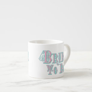 Tasse Expresso Mariée pour être avec le voile, rose et Turquoise