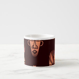 Tasse Expresso Masques africains ethniques, arrière - plans noirs