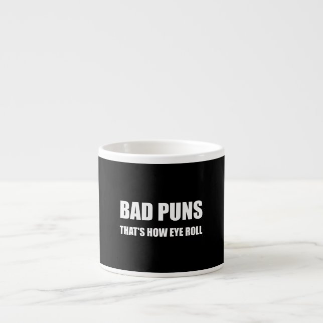 Tasse Expresso Mauvais calembours qui est comment petit pain (Devant)