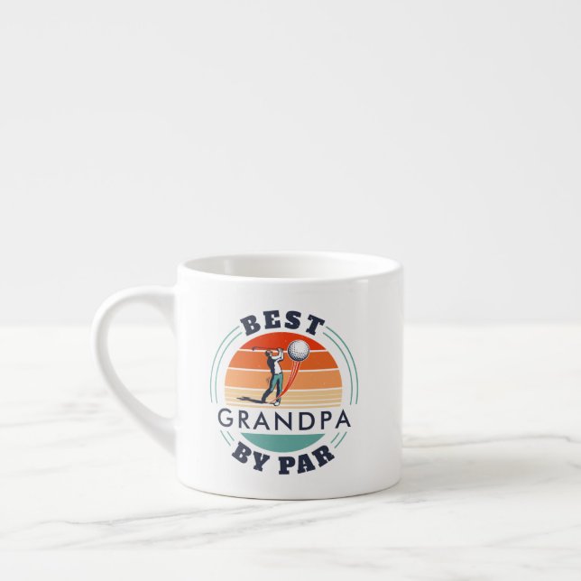 Tasse Expresso Meilleur Grand-Père Par Par Retro Golfing Papa (Gauche)