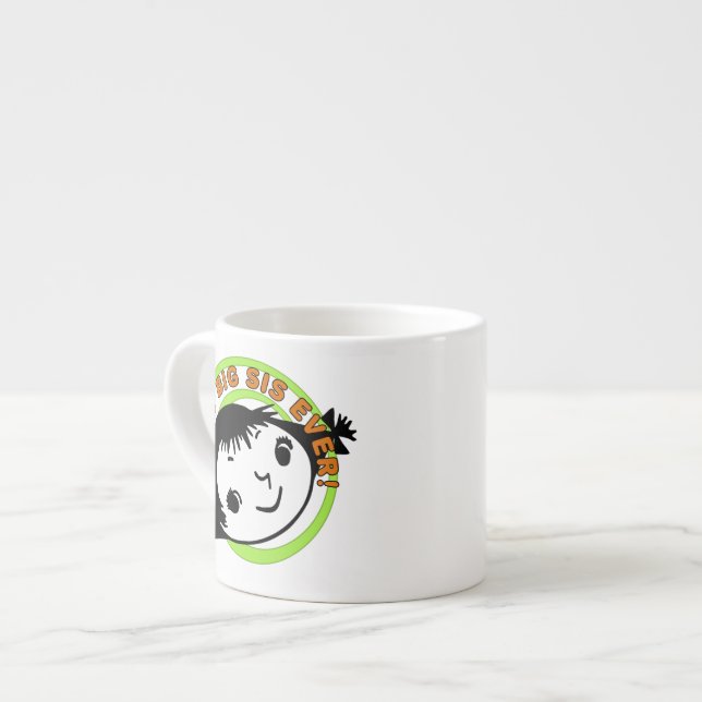 Tasse Expresso Meilleure grande soeur jamais rétro (Devant gauche)