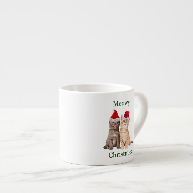 Tasse Expresso Meowy Christmas Kitten Espresso Mug (Devant droit)