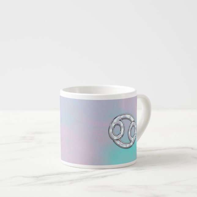 Tasse Expresso Mère de style Pearl Cancer Symbole Astrologie (Devant droit)